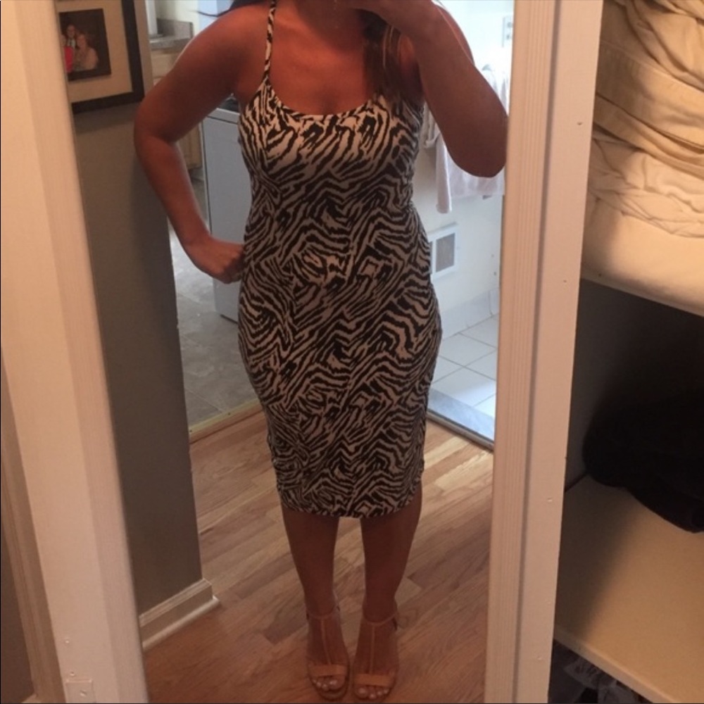 Animal print midi summer spring dress